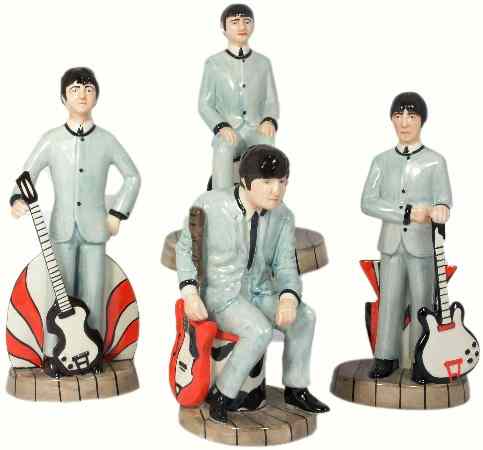 Appraisal: Lorna Bailey Prototype Set of Four Beatles Figures in Pale