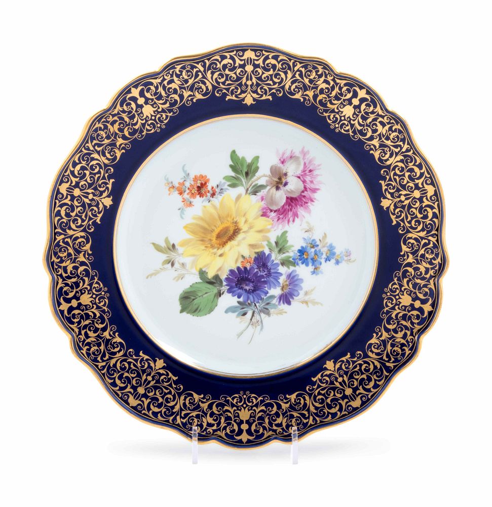 Appraisal: A Meissen Painted and Parcel Gilt Porcelain Plate A Meissen