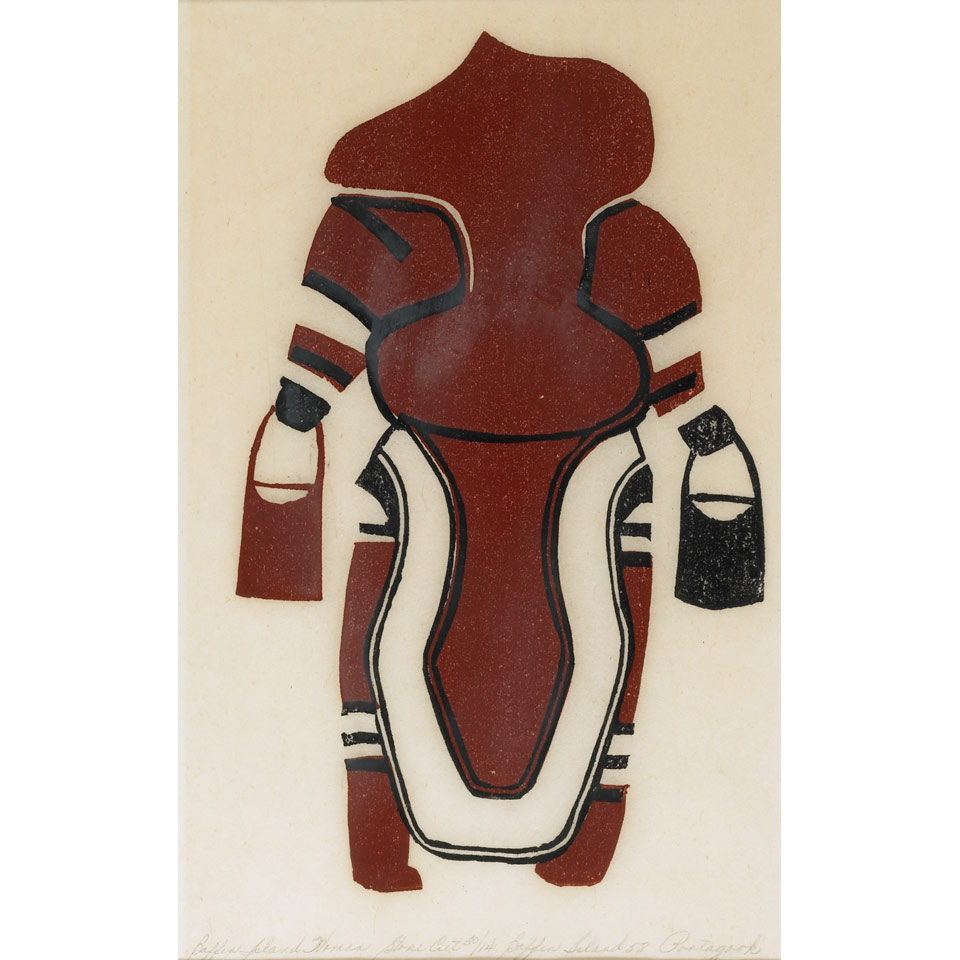 Appraisal: POOTOOGOOK - E - Cape Dorset WOMAN stonecut framed height