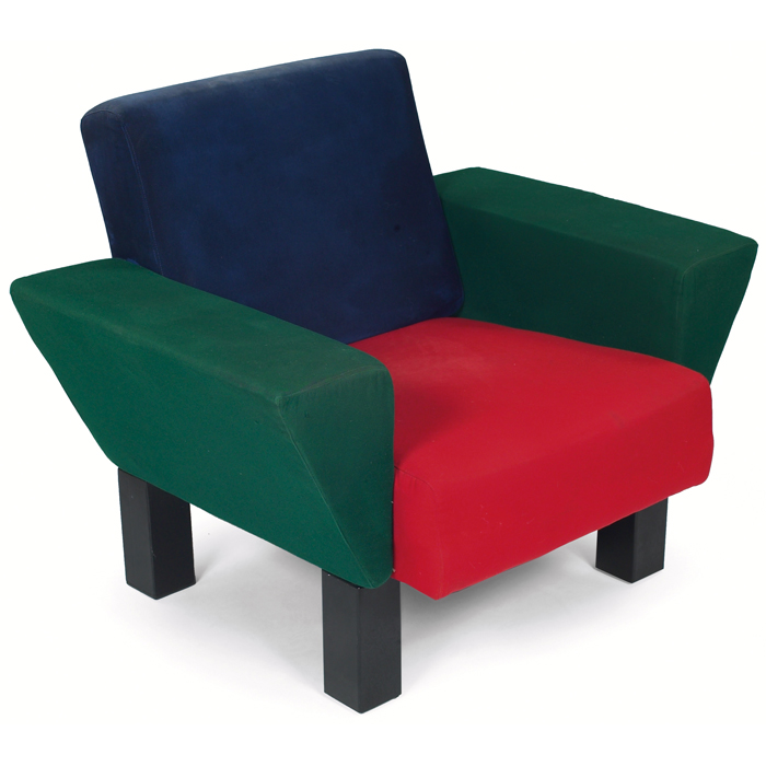 Appraisal: Ettore Sottsass Westside Collection armchair by Knoll c green red