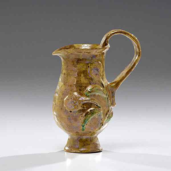 Appraisal: Beatrice Wood - USA Gold Pitcher with Vinesca Earthenware ht