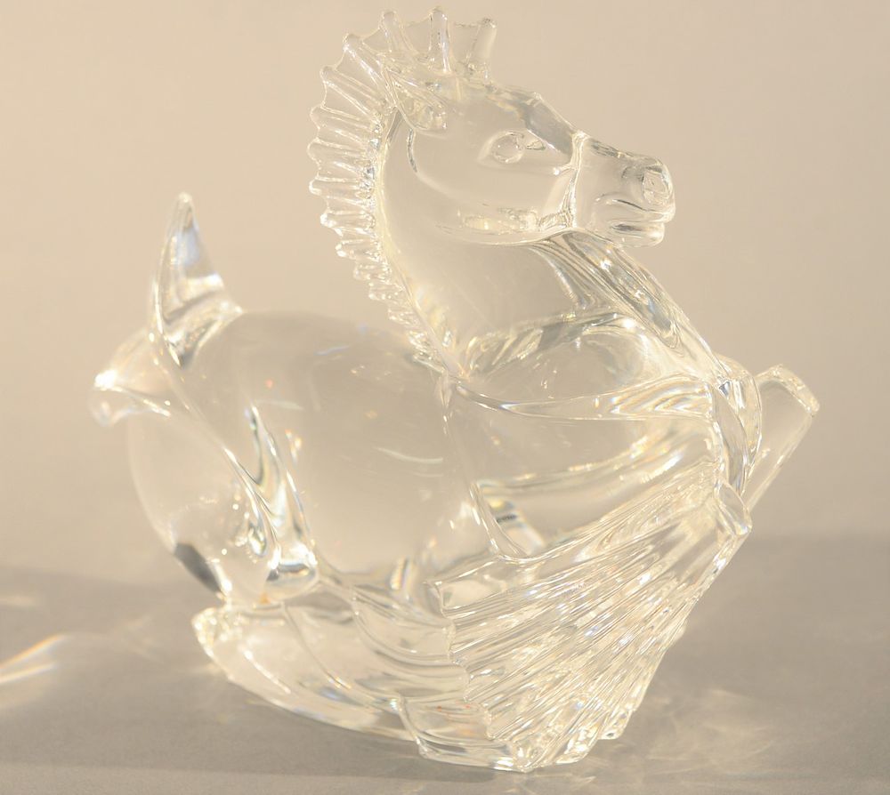 Appraisal: Steuben Seahorse figural crystal sculpture signed Steuben ht in Steuben