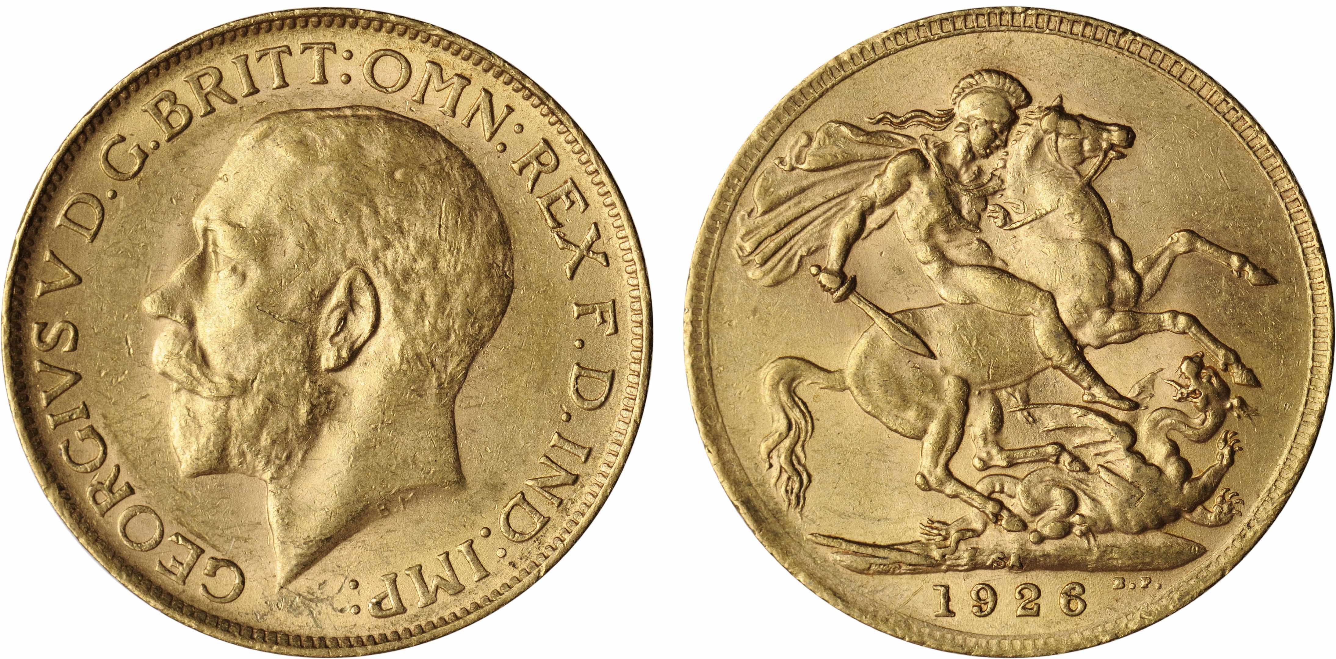 Appraisal: South Africa George V Sovereign -SA KM- Sharply defined with