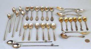 Appraisal: Group Sterling Silver Spoons Some Monogrammed Group of sterling silver