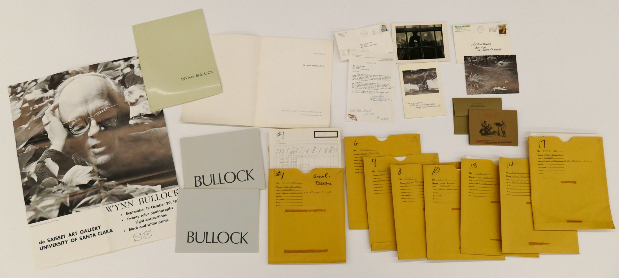 Appraisal: Group Wynn Bullock - California Exhibition Materials Test Prints and