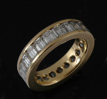 Appraisal: A full circle diamond eternity ring The ct gold band