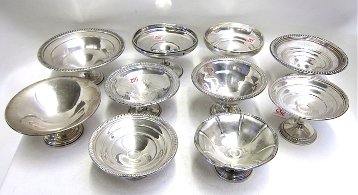 Appraisal: COLLECTION OF ASSORTED STERLING SILVER COMPOTES various makers patterns and