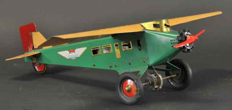 Appraisal: AMERICAN FLYER AIR SERVICE Pressed steel fuselage painted in green