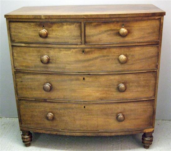 Appraisal: George III mahogany chest of two short and three long