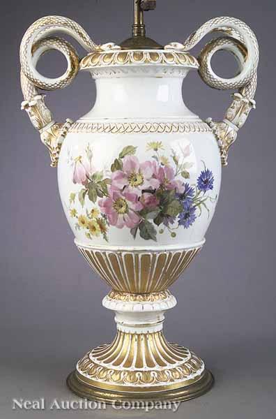 Appraisal: A Large German Polychromed and Gilt Porcelain Vase late th