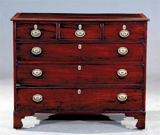 Appraisal: Georgian style inlaid mahogany chest of drawers mid th century