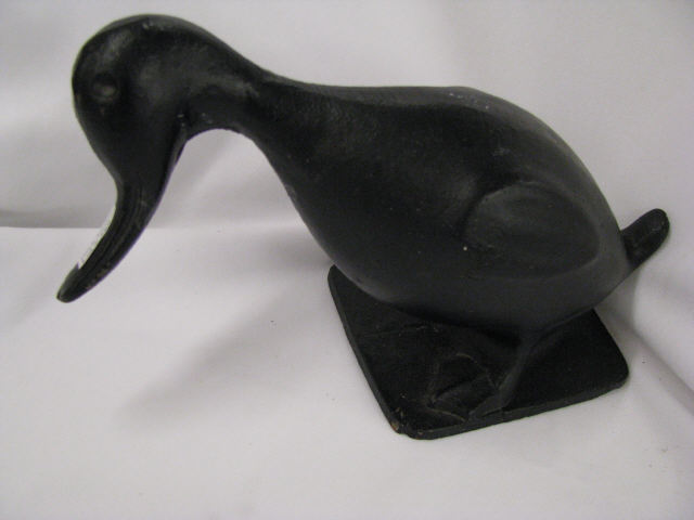 Appraisal: Cast Iron Figural Duck Doorstop tall long