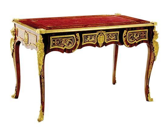 Appraisal: Louis XV style kingwood and Boulle escritoire rectangular top with