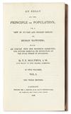 Appraisal: MALTHUS THOMAS ROBERT An Essay on the Principle of Population