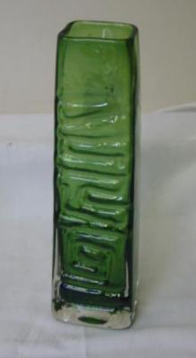 Appraisal: A WHITEFRIARS TOTEM VASE in green glass high