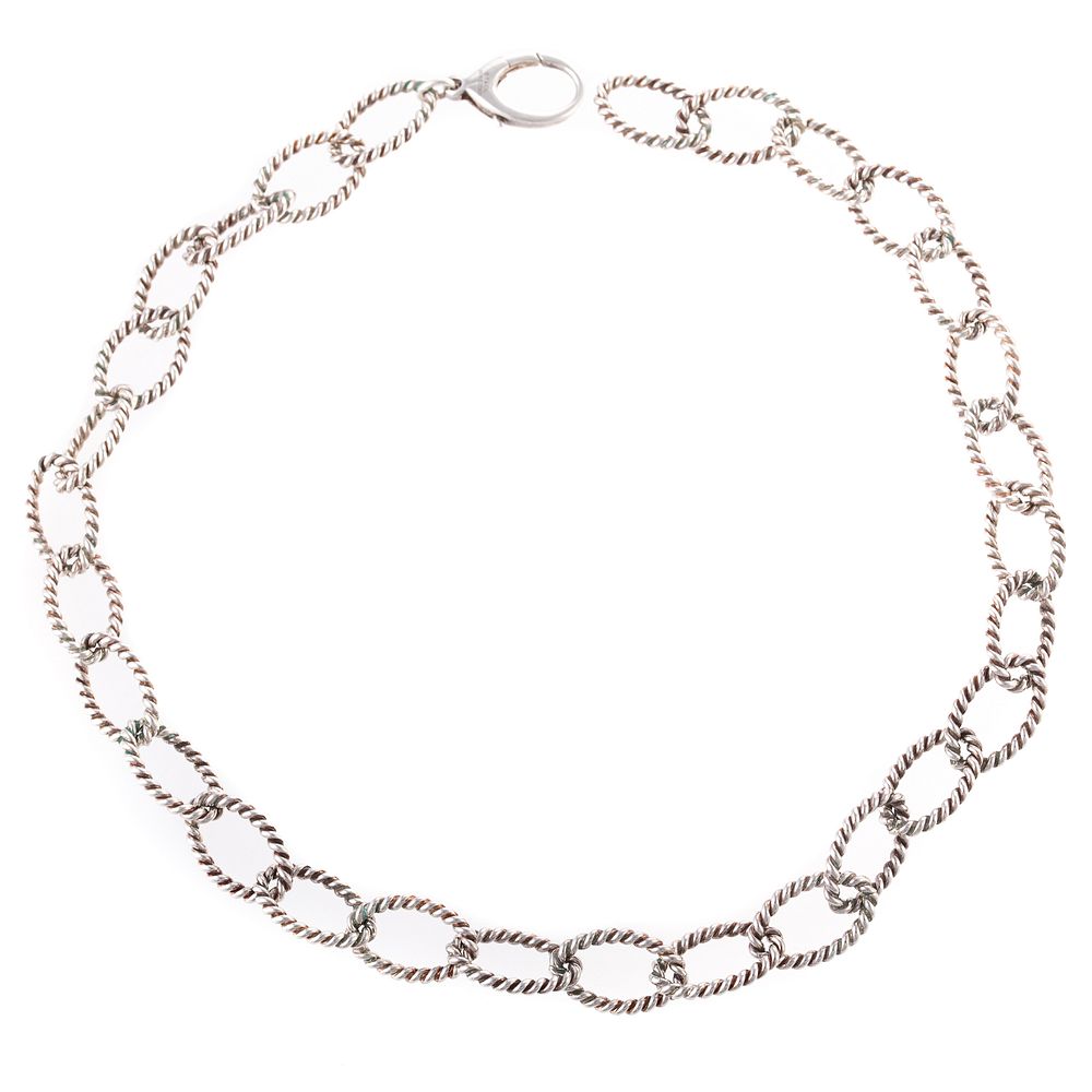 Appraisal: A Tiffany Sterling Silver Twisted Link Necklace Sterling silver Tiffany