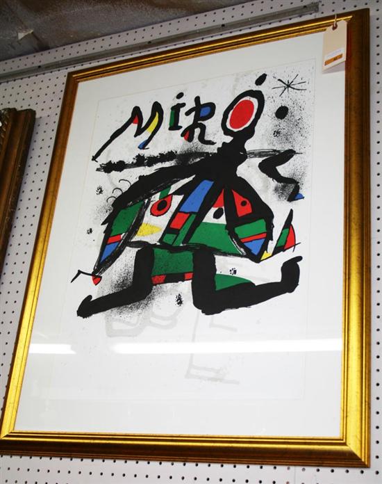 Appraisal: Joan Miro after Spanish - MIRO color lithograph framed unsigned