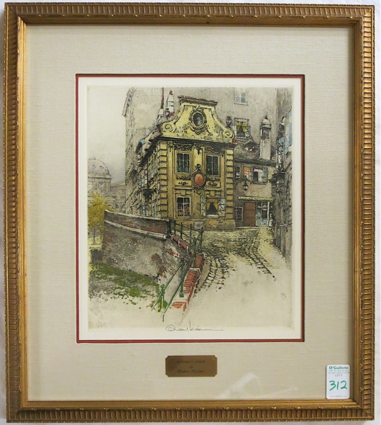 Appraisal: ROBERT KASIMIR ETCHING AND AQUATINT Austria born Schubert's House Image