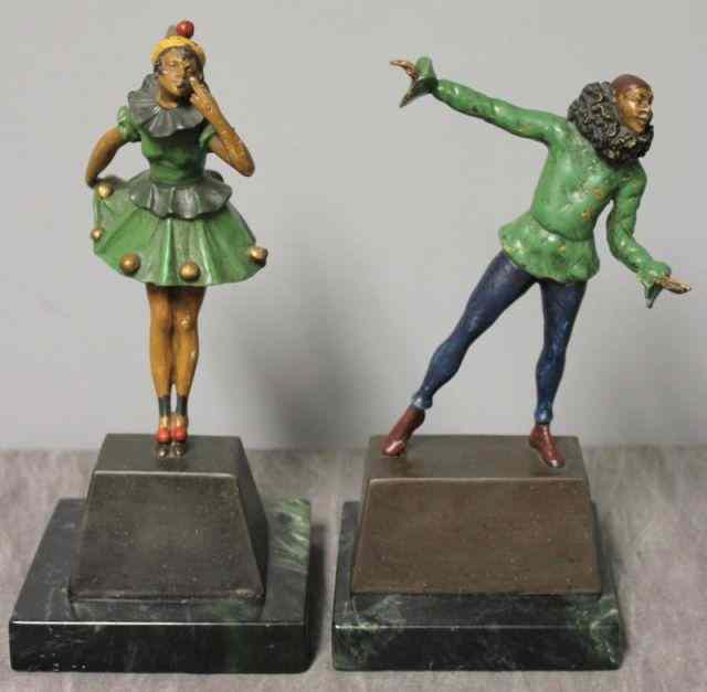 Appraisal: LIPCHYTZ S Pair of Bronze Figures Pierre and Pierrette With