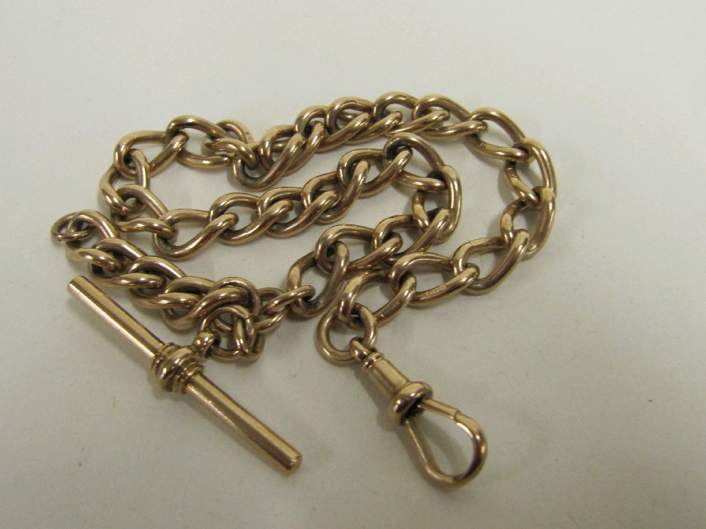 Appraisal: Nine carat gold curb link Albert chain Approx gms