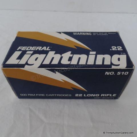 Appraisal: Brick Federal Lightning lr Ammunition Rnds Includes boxes of rounds