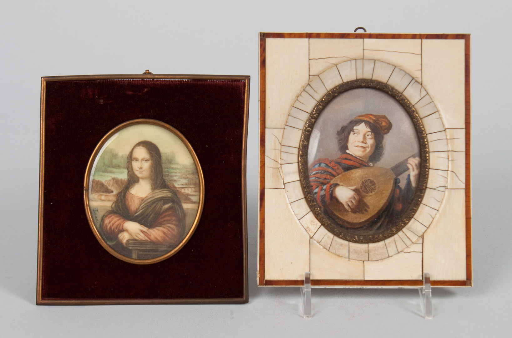 Appraisal: Two miniature paintings after old masters early th century gouache