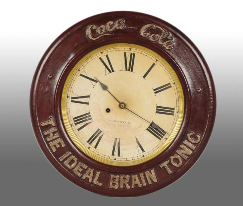 Appraisal: Baird Coca-Cola Gallery Clock Description paper dial Circa Perhaps the