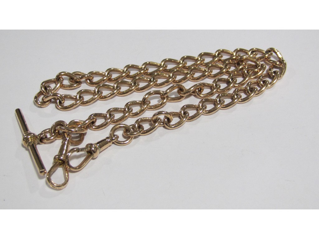 Appraisal: Nine carat rose gold curb link Albert chain