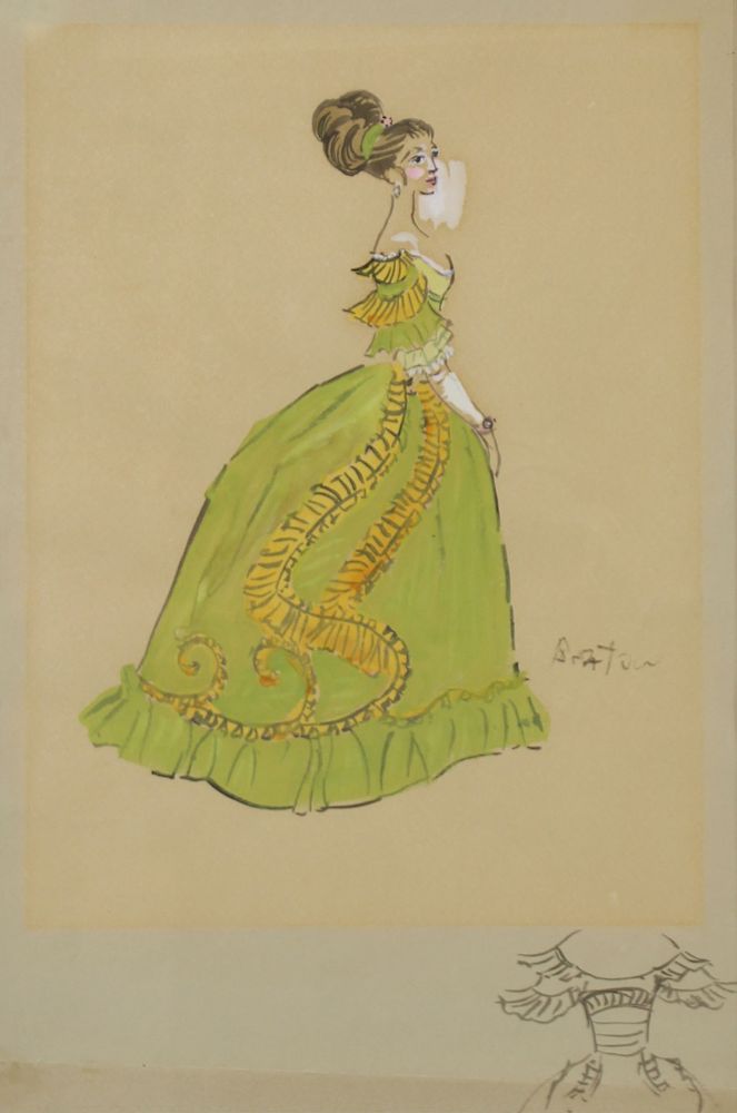 Appraisal: CECIL BEATON ENGLISH - Watercolor Costume Design from La Traviata