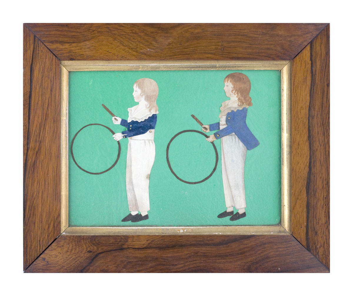 Appraisal: DOUBLE CUT-OUT PORTRAITS OF TWO BOYS FROM THE PHILLIPS FAMILY