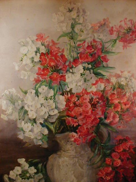 Appraisal: Marion Broom Phlox in a figured vase watercolour signed lower