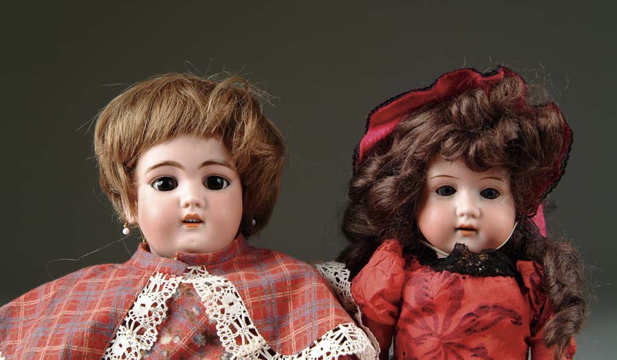 Appraisal: PAIR OF OPEN MOUTH GERMAN DOLLS First doll is an