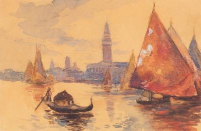 Appraisal: English School On the Grand Canal watercolour cm x cm