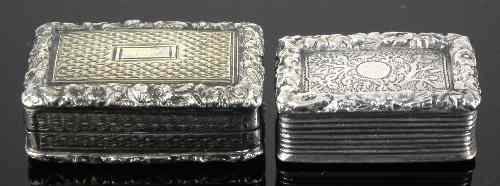 Appraisal: A George IV silver rectangular vinaigrette with gilt engine turned