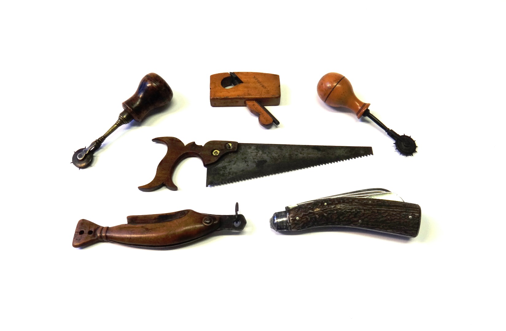 Appraisal: Four early th century tools comprising two leather punches with