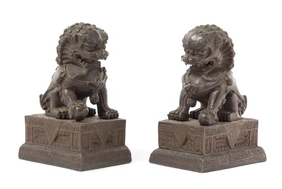 Appraisal: Sale Lot A Pair of Chinese Bronze Temple Guardians th