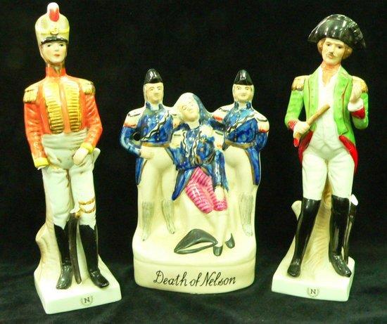 Appraisal: A Staffordshire figure Death of Nelson cm high and two