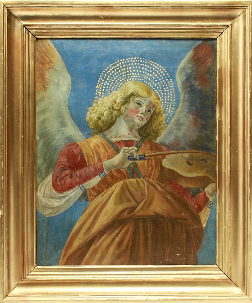 Appraisal: American School Musical Angel Oil on Canvas American School early