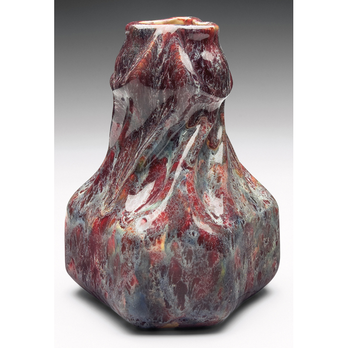 Appraisal: Wiener Kunstmacher Keramik Werkstatte vase unusual multi-sided shape with an