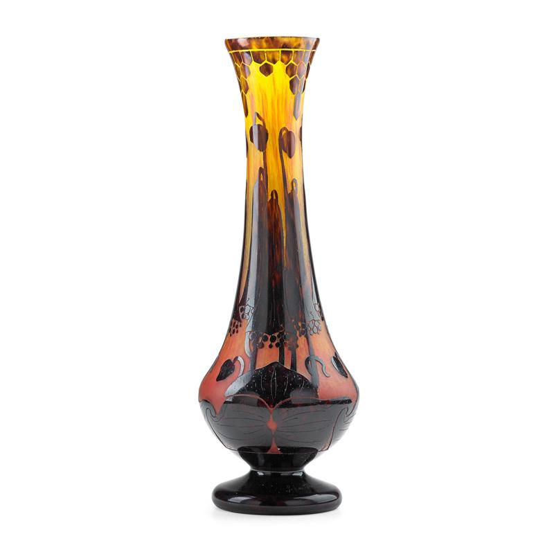 Appraisal: LE VERRE FRANCAIS Monumental cameo glass vase Condition Report Overall