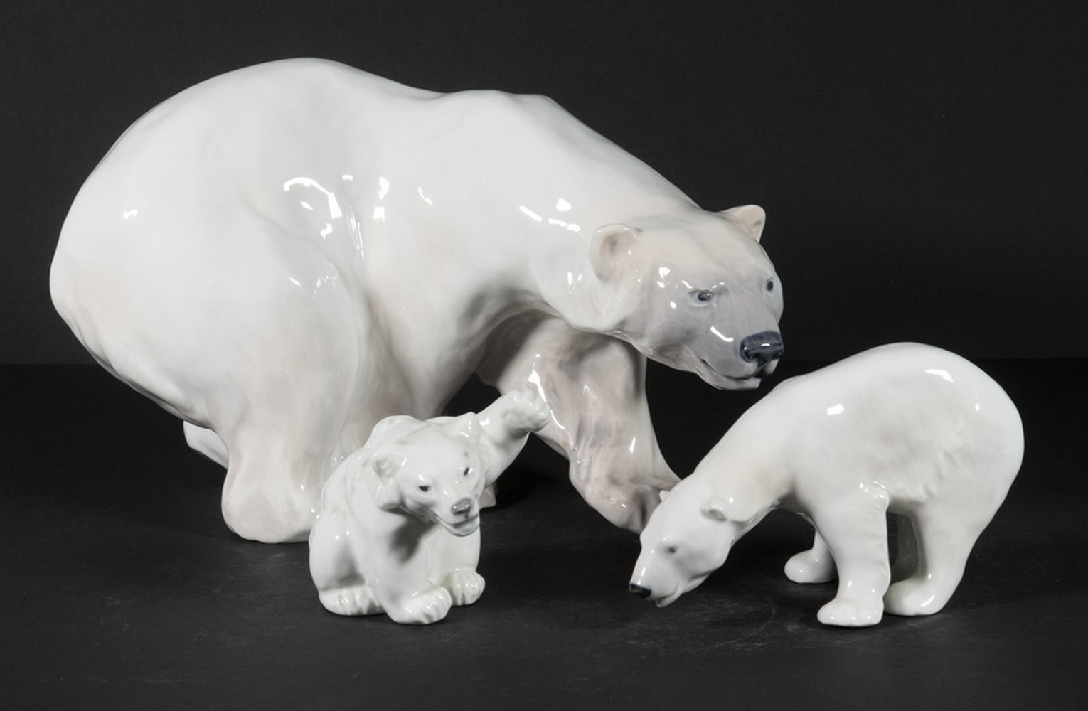 Appraisal: ROYAL COPENHAGEN POLAR BEAR FIGURINES Lot of Danish Porcelain Polar