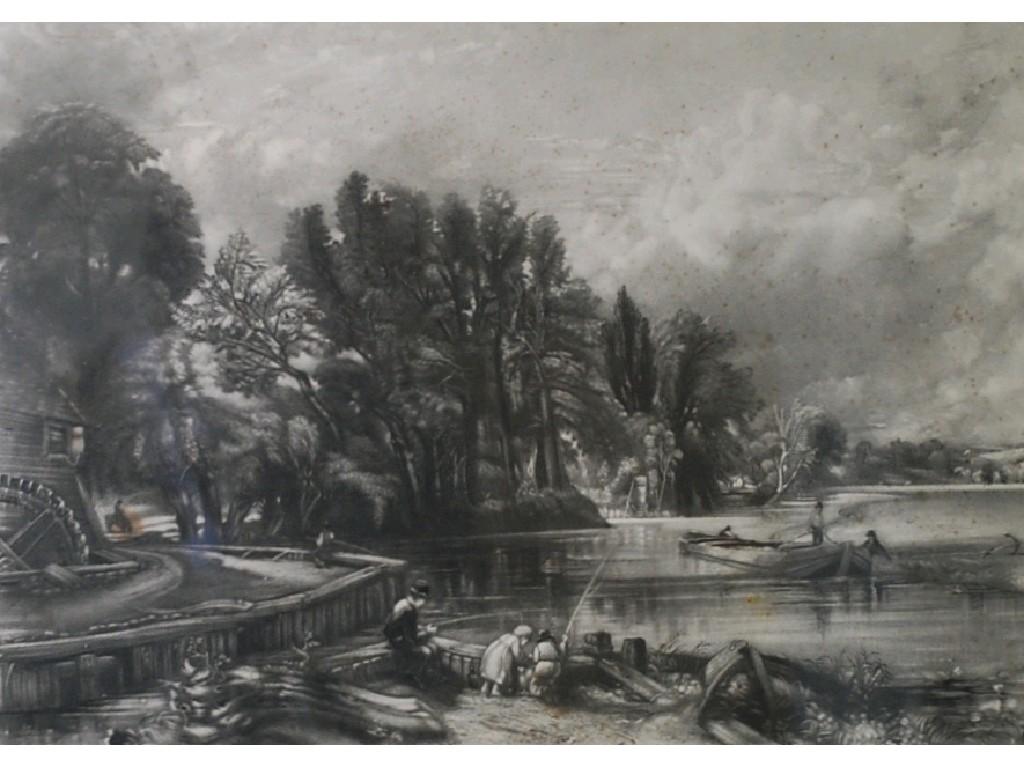 Appraisal: DAVID LUCAS AFTER JOHN CONSTABLE MEZZOTINT ENGRAVING 'The Young Waltonions