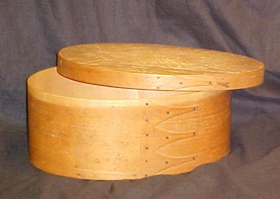 Appraisal: Shaker style bentwood oval box three fingers copper rivets natural