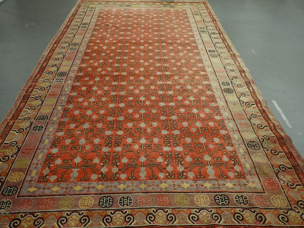 Appraisal: Eastern Turkestan Khotan Room Size Carpet Rug Eastern Turkestan Circa