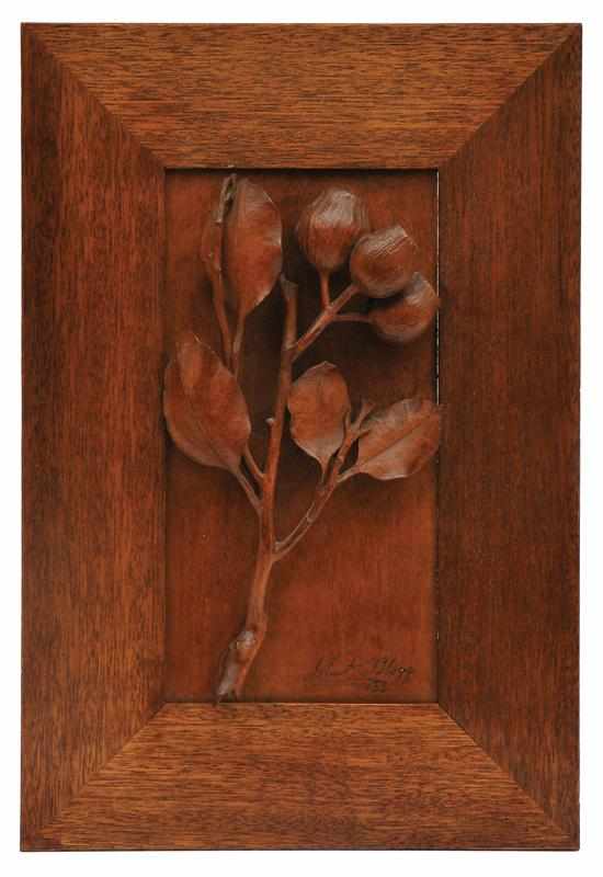 Appraisal: John Kendrick Blogg - A carved Eucalypt floral panel titled