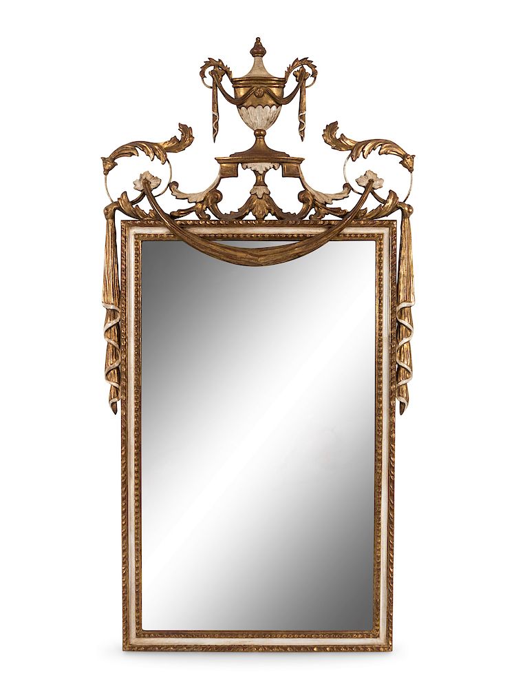 Appraisal: A Neoclassical Style Painted and Parcel Gilt Mirror A Neoclassical