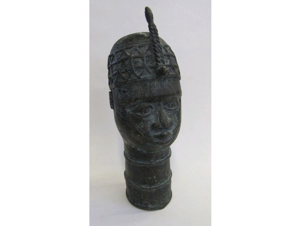 Appraisal: Bronze African figure of a head