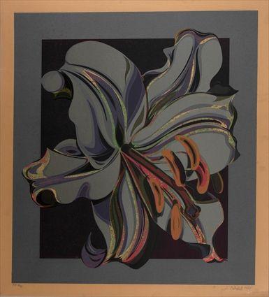 Appraisal: LOWELL NESBITT LILLIES A PAIR OF PRINTS Serigraphs in color