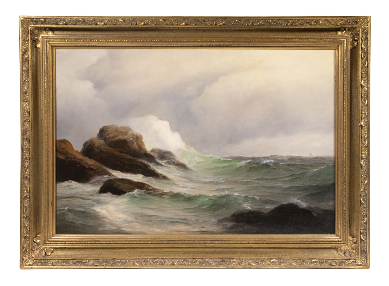 Appraisal: WARREN SHEPPARD NJ - Crashing Green Surf oil on canvas