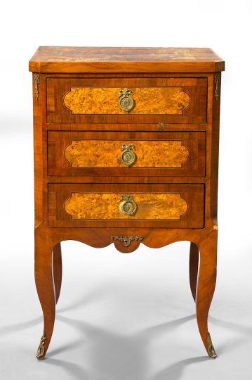 Appraisal: Louis XV-Style Walnut and Burl Wood Commode fourth quarter th